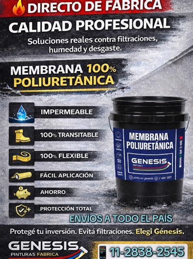 🛡️MEMBRANA POLIURETANICA 🛡️ 🔥 Precios en efectivo🔥 20kG $80.500 Fácil aplicación: Rodillo, Brocha, Cepillo, Secador, Máquina Se puede utilizar para: Techo, Madera, Durlock, Losa, Carpeta, Paredes, Balcones, etc. TRANSITABLE 🚶‍♂️ GRAN PODER CUBRITIVO 👨‍🎨 IMPERMEABLE 🌨🌨🌨 ELASTICA 🤸‍♂️🤸‍♀️ Colores: Rojo🔴-Blanco⚪ SIEMPRE STOCK Pedidos al WhatsApp: 📱11-2838-2545 #membrana #transitable #impermeable #filtraciones #colocacion