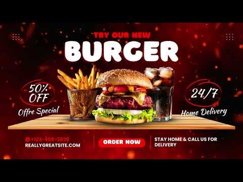 Custom Burger Menu Design | Animated & Editable Canva Menu Template for Restaurants