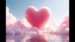 Animated Love symbol formed as pink cloud