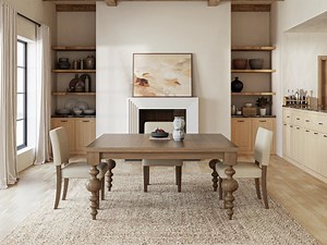 The Arcadia | Square Oak Dining Room Table // Modern // Farmhouse // Rustic // Oak Turned Leg Table // 5ft 6ft Custom Square Table - Etsy