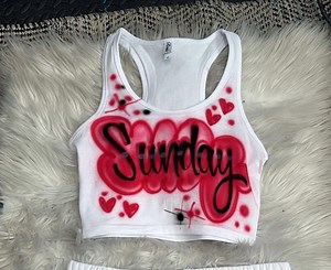 Custom Airbrush Crop Top | Low Cut Women's Crop Top | Racerback Crop Top - Etsy