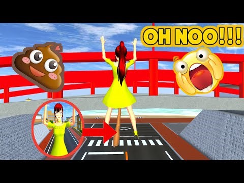 CRAZY GIRL POOPED ON THE BRIDGE, SHE Can't Hold IT ANYMORE 💩💩|Sakura School Simulator