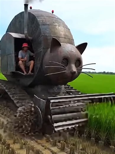 Amazing Farming Machine That Resembles a Giant Cat