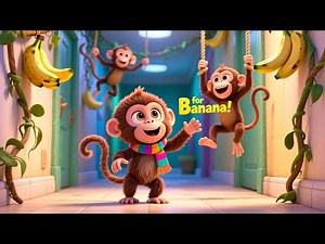Baby Monkey School Run 🐵🏫 Fun Learning Song for Kids | Preschool Adventure