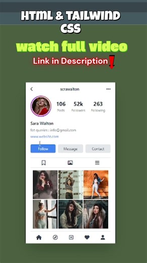 Tailwind css layout tutorial #Tailwind #coding #html #instagram
