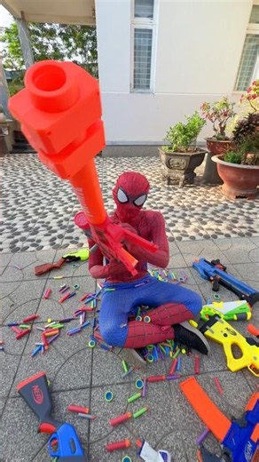 Spider-Man and Nerf Gun #spiderman #nerfsniper #nerfgun