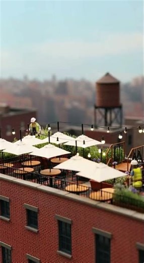 Miniature Rooftop Café Construction Time Lapse