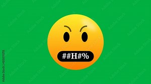 seamless animation of swearing word and obscene language emoji isolated on green screen