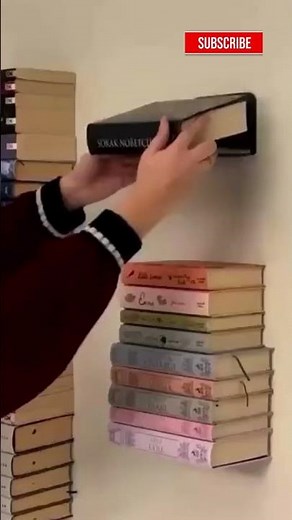 Invisible Bookshelf Hack! ✨ Creative Hidden Storage Idea #shorts