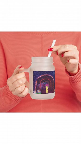 Custom Mason Jar with Winter Holiday Lights – Decorative Christmas Jar, Personalized Festive Home