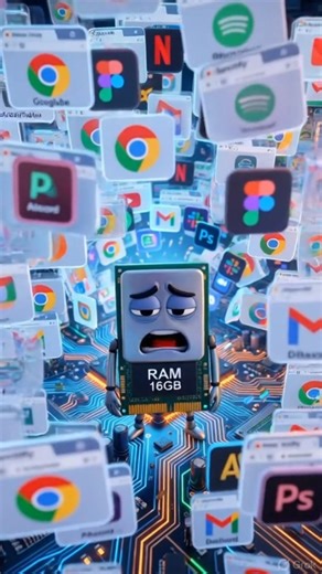 जब RAM भर जाती है 😳 Laptop Slow क्यों होता है | Funny Story #shorts Part-2