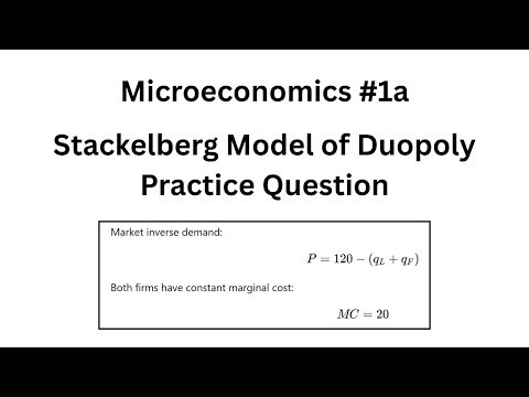 Microeconomics | Stackelberg Model of Duopoly Practice Question