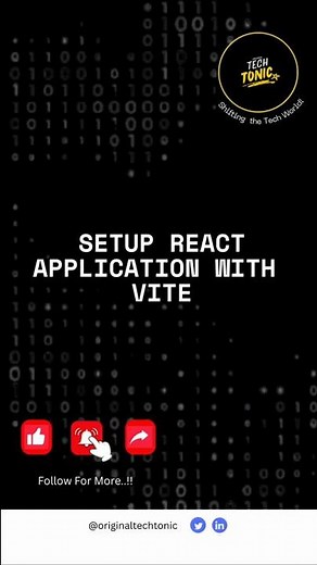 Setup react application with vite #reactjs #vite #originaltechtonic