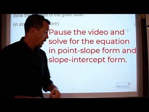 Point Slope Form from Tables