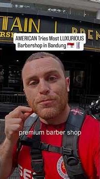 American TRIES $17 Most LUXURIOUS Barbershop in Bandung 🇮🇩💈