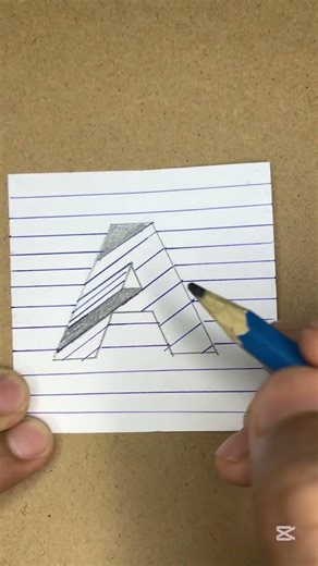 Drawing A letter Hole in Line Paper 3D Trick Art #art #drawingstyles #drawingtechniques #sketch