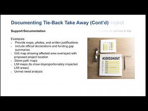 CDBG-DR Grant Readiness Training (Part 2A): Threshold Requirements, Tie-Back, Nat'l Objectives