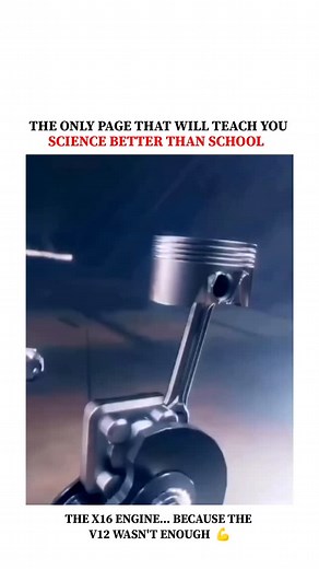 UNIVERSE | SCIENCE | TECHNOLOGY on Instagram: "When engineers thought V12 power had limits, the X16 engine rewrote the rulebook. Instead of a traditional V-shape, the X16 uses four banks of four cylinders, arranged in an “X” formation around a single crankshaft. 🔥 Why X16? • Insane power density – more cylinders, more combustion, more force • Compact design compared to long V-engines • Ultra-smooth operation with minimal vibration • Designed for extreme performance, racing, aviation, and experi