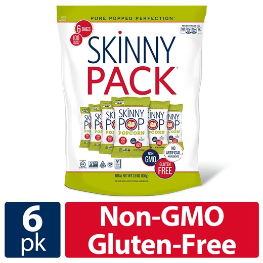 SkinnyPop 100 Calorie Original Skinny Pack, 6 Ct (0.65 Oz. Individual Bags)