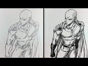 How to draw Saitama OPM | Manga Panel | Step by step