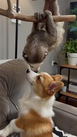 My Sloth Refused to Move Then This Puppy Showed Up