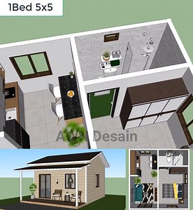 174K views · 2.8K reactions | Small House Plan 5x5 Meter 1 Bed 1 bath SamHousePlans.com #housedesign #Homedesign | Sam Architect | Facebook