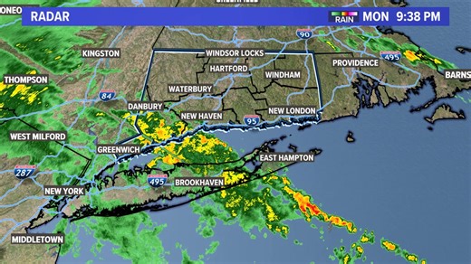 9:36 PM - Rain and rumbles in Fairfield County. No severe weather expected as more of this moves north. Enjoy going to bed with the sounds of the rainforest. | Meteorologist Rachel Frank