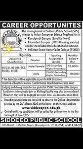 Siddeeq Public School 6th Road Satellite Town Rawalpindi #SiddeeqPublicSchool #siddeeqpublicschooljobs #teachingjobsinsiddeeqpublicschool #educationworld21 #educationworld #educworld21 #femalecturers #EducationalJobs #JobOpenings2025 #schools #teachingjobsinbenchmark #college #IGCSETeachers #hiringnow #TeachingJobs #education #teachers #femaleteachers #latestjobs2025 #todaylatestjobs #LatestJobsToday #LatestJobsinPakistan #maleteacher #latestjobsinrawalpindi #RawalpindiJobs #teachingjobsinrawalp