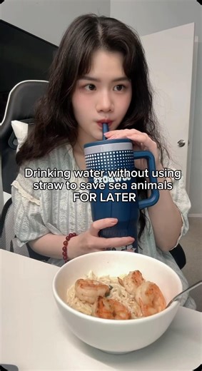 Drinking water without straw to save sea animals 🥲 #fyp #ocean #funny #relatable #seaanimals