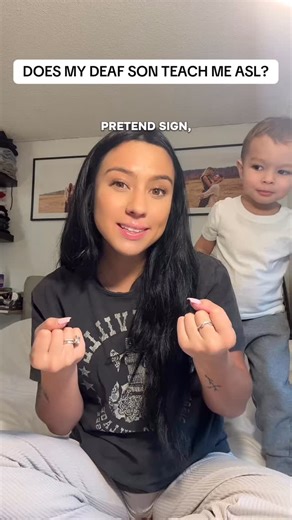 brittney nolte on Instagram: "Does my Deaf 5 y/o teach me ASL? #parenting #deaf #signlanguage #cochlearimplant #asl"