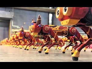 Group dancing robot bulls on the CCTV 2021 Spring Festival Gala in China