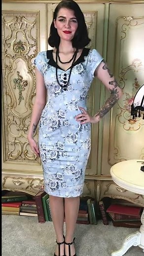 The 'Eternity' Collar Wiggle Dress Featuring Elizabeth Kitten