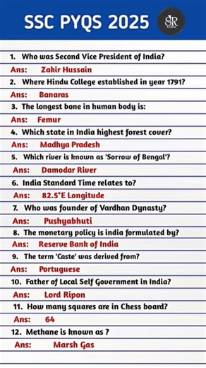 SSC PYQS Series 2025 | Most Repeated Questions | Important for SSC CGL 2025