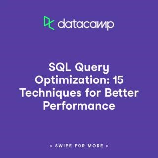 4.9K views | Your SQL query is running. And running. And ruuunnniiiiiiiing....⏱️⏱️⏱️⏱️ Not so great for a tool meant to enable us quicker access to data, right? Swipe for a few tips on how to optimize your SQL queries, and not let them become a bottleneck in your reporting process. | DataCamp | Facebook