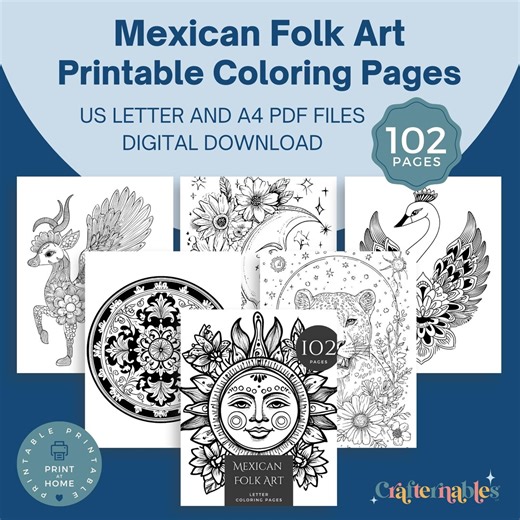Mexican Folk Art Architecture Coloring Pages | Printable Historic Homes & Decor | A4 and Letter Size PDF | Cultural Design Art - Etsy