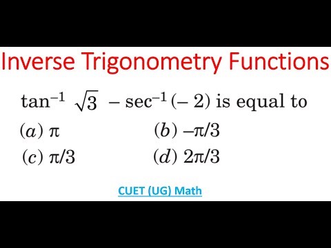 Value Of tan^(-1) sqrt(3) - sec^(-1) (-2)