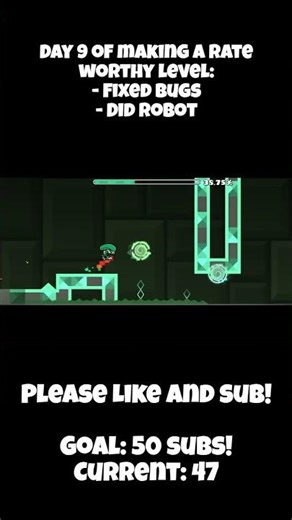 Day 9 of making a rated level! #geometrydash #gd #gdshowcase #gdlevels