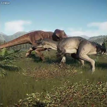 Epic T Rex VS Allosaurus Fight! [Jurassic World Evolution 2]