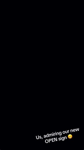 Us, checking out our new OPEN light up sign 😁✅ #open #openforbusiness #happy #familybusiness | Green Light Garage