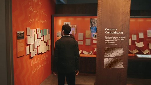 Visit Seamus Heaney: Listen Now Again and enjoy an immersive experience that guides you through the poet's life and work, revealing the internal and external forces that shaped his work. Heaney's own writing desk is the focal point of an experience that explores Heaney’s creative process through original manuscripts, as well as letters, unpublished works, diary entries, photographs, personal artefacts and multimedia recordings. This exhibition draws on the extensive archive that Seamus Heaney an