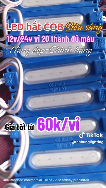 Vỉ 20 thanh led COB 12v/24v các màu. #ledhat #ledcob #ledtrangtri #xuhuong #thegioidenq12