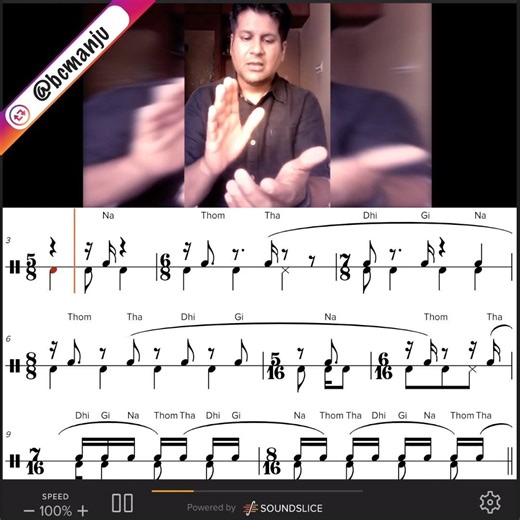 Do you think western music notation can coexist with Konnakol (South Indian vocal percussion)? Learn this Tala (rhythm cycle) by B C Manjunath HINT: 5678 at three speeds!!! | percuss.io