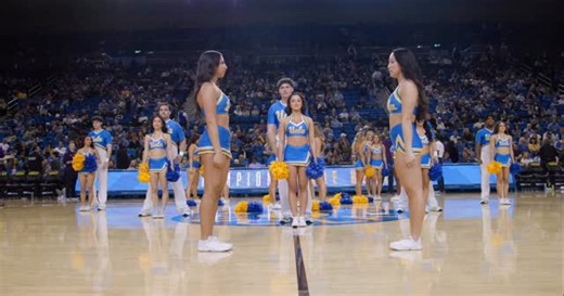 We are thrilled to share our Cheer Squad’s recent performance at the @uclambb victory over Northwestern! Thank you to @xmillerofficial for the awesome choreography, @conner_huber & @perlywhites_ for the stunts, and @soundslikethat for the mix. *We do not own the rights to this music. #GoBruins | UCLA Spirit Squad