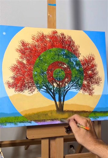 Time goes around and around. #painting #timeline #tree #art #timgagnon
