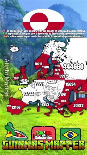 The population of your country with the density of Greenland [approximately] #guianas #europe