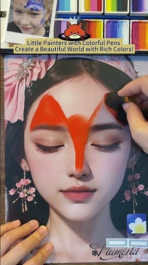 🌸Fox face painting tutorial#makeup #art #painting