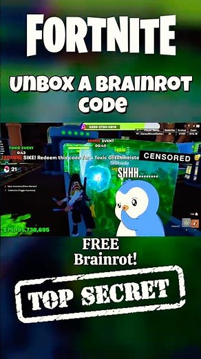 Pandvil Fortnite Unbox A Brainrot SECRET CODES #fortniteshort