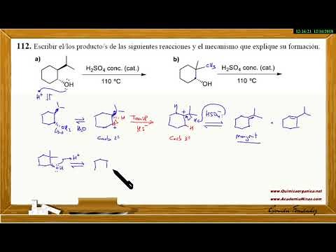 Alquenos | Ejercicio sobre obtención de alquenos por deshidratación de alcoholes