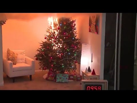 Christmas tree fire risk shown in dramatic video