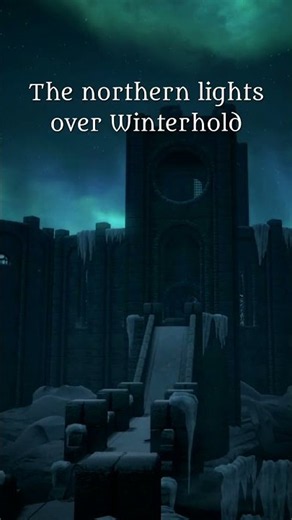 The Northern Lights over Winterhold 🌌 #skyrim #ambience